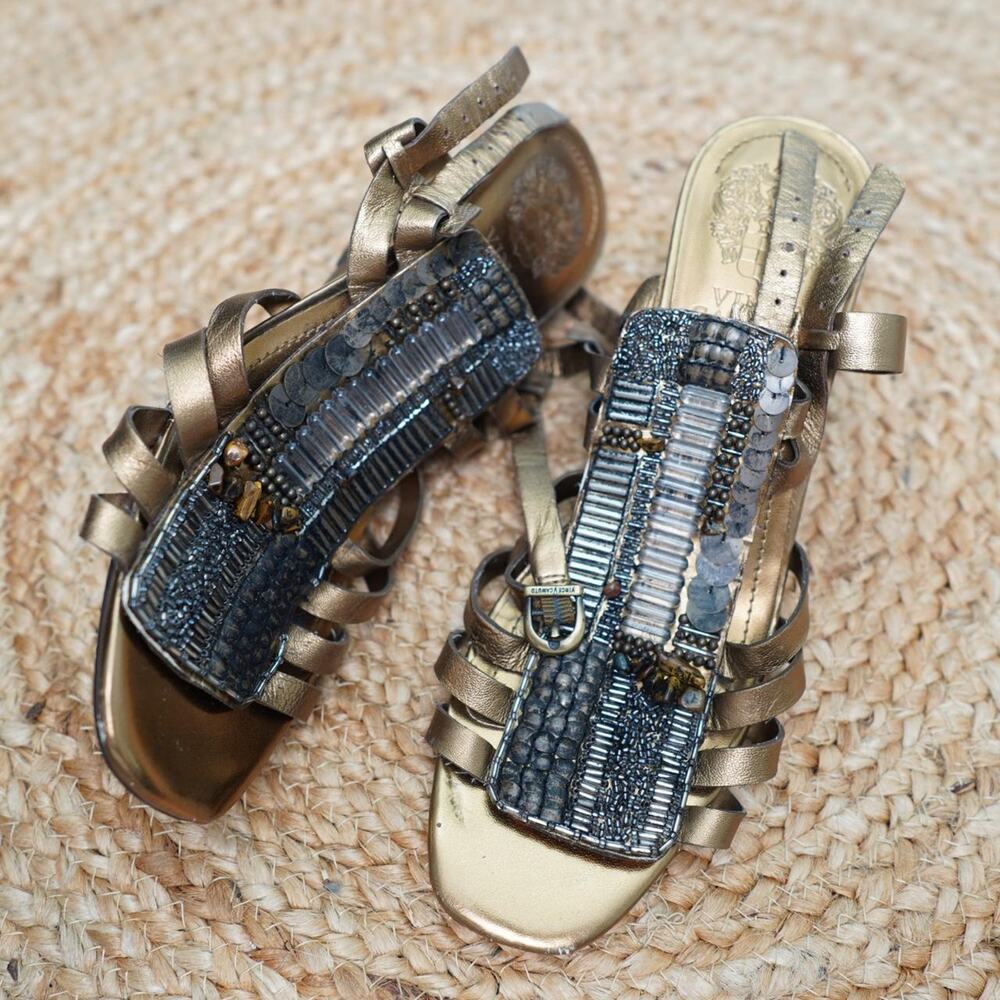 Vince Camuto Beaded Gladiator Sandals 7.5